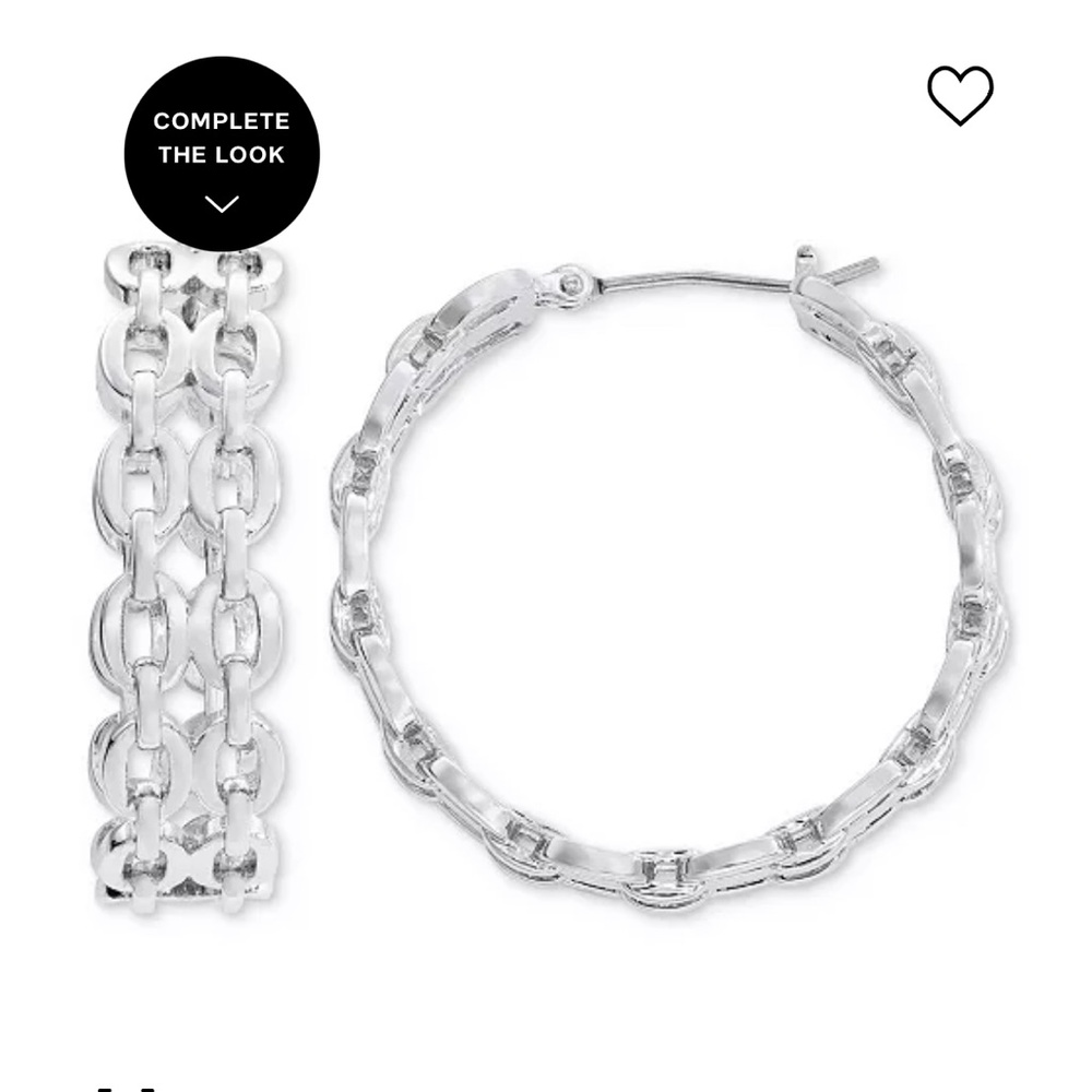 ON 34TH
Chain Link Medium Hoop Earrings, 1.2"